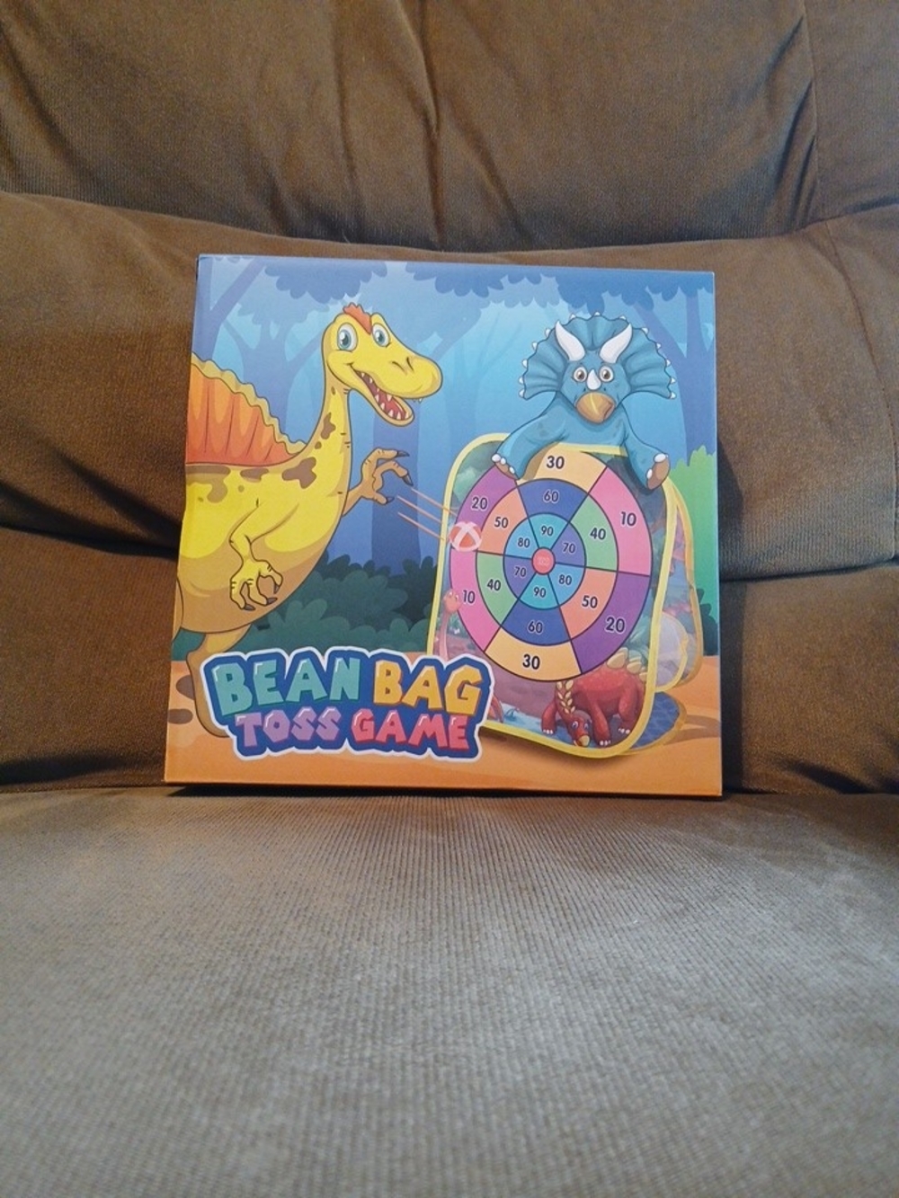 Dinosaur Bean Bag Toss Game - Yellow & Blue Target Fun for Kids